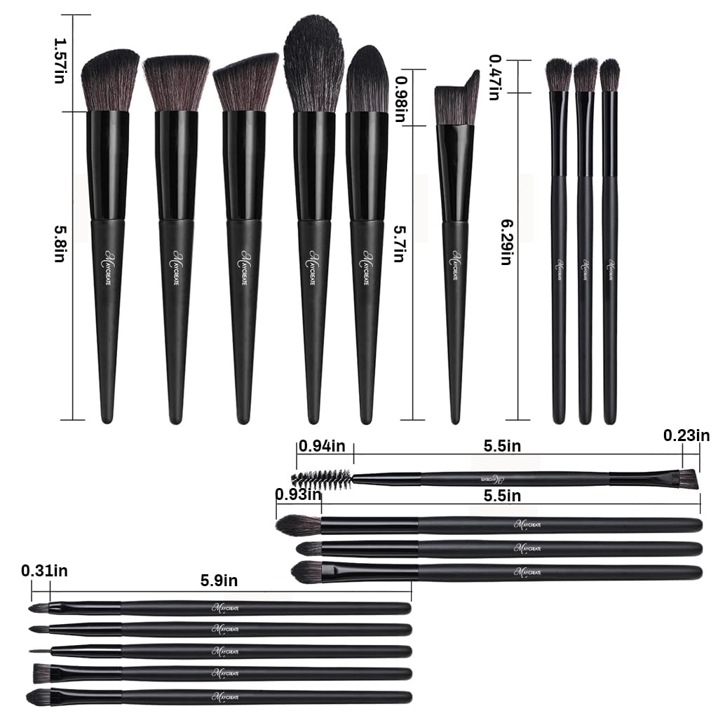 MAYCREATE® Makeup Brush Set 18pcs Premium Synthetic Makeup Brushes Set Makeup Tools Full Set Makeup Brush for Beginners Makeup Artists Makeup Brush Set