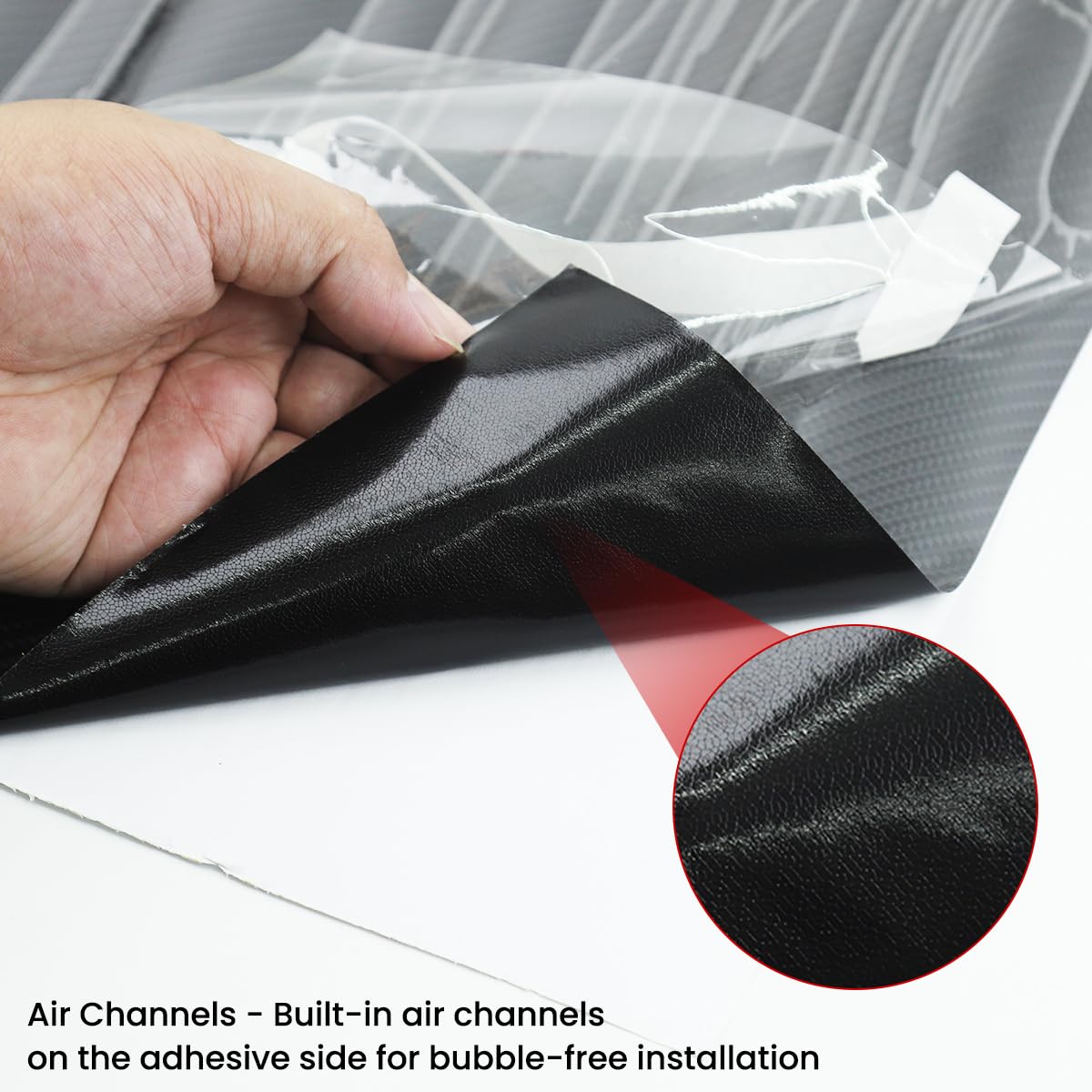 STHIRA Gloss Carbon Fiber Car Wrap Film 30x152 cm 2 PCS with UV Resistant Peel Stick Design