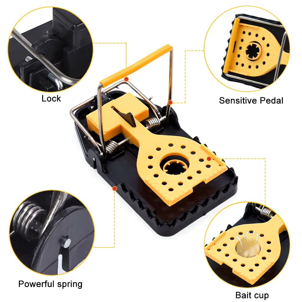 Optifit Reusable Rat Traps for Home and Garden featuring Fast Snap Action ABS Design 15.2x7.8x6.4cm | 4PCS Set