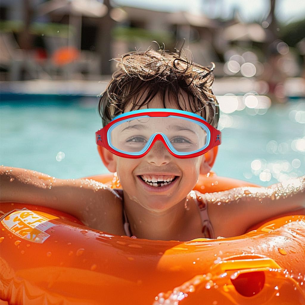 Proberos Swimming Goggles for Kids 6–12 with Leak-Proof Seal and Integrated Earplugs | UV Protection
