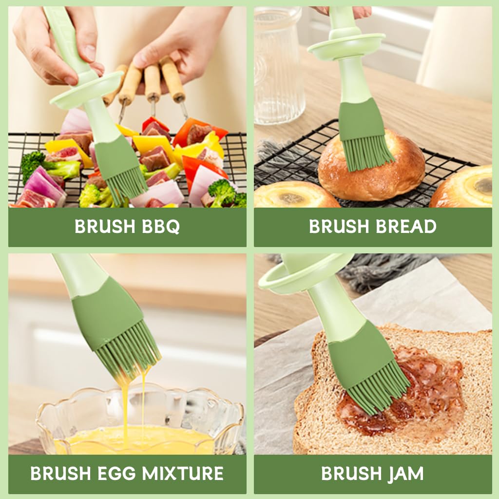 ZIBUYU Silicone Sauce Oil Brush for Cooking with 200 ML Dispenser Bottle | Food‑Grade Integrated Design