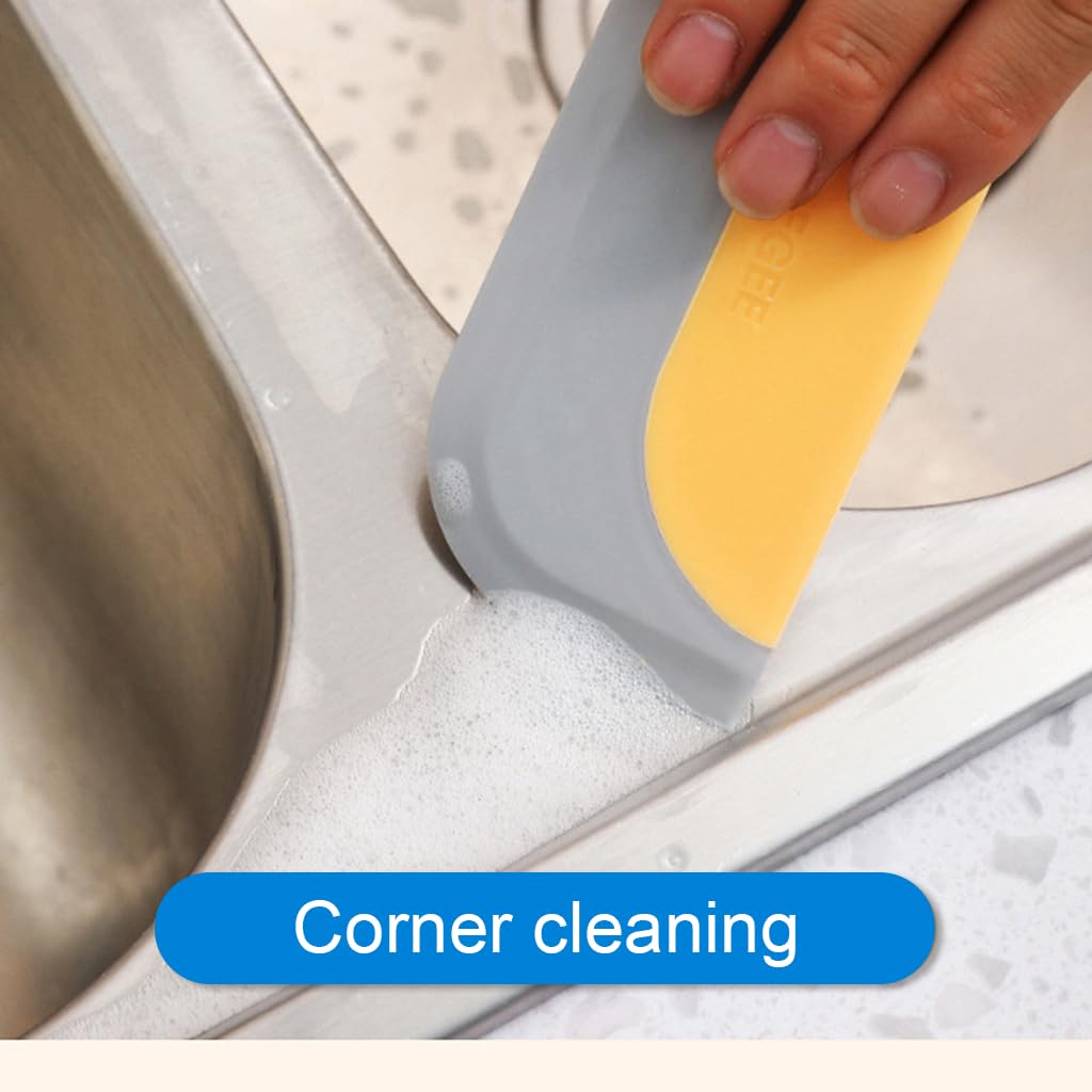ZIBUYU Bird Glass Wiper for Bathroom Mirrors with Ergonomic Handle and Soft TPR Edge | 3-Piece PP Cleaning Tool Set