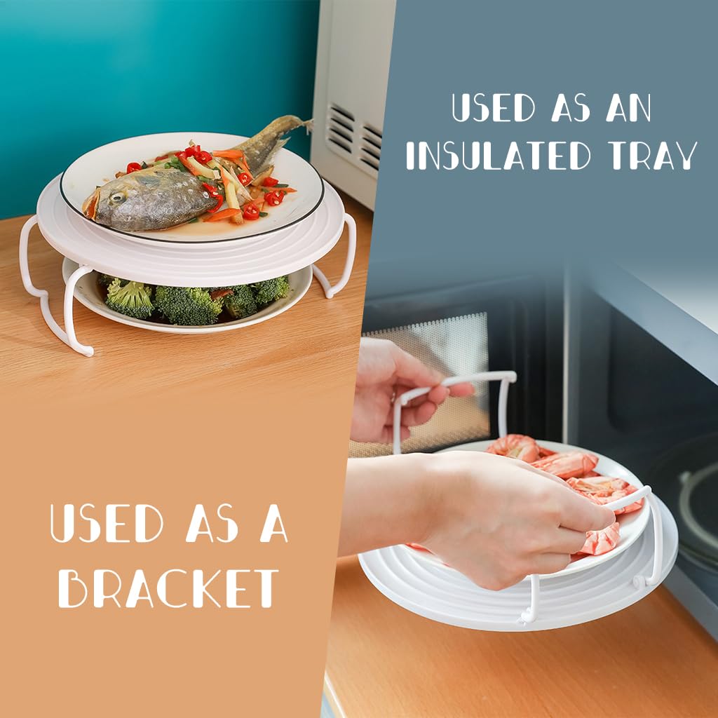 HASTHIP Microwave Plates for Heating with Double Layer 9.2×8.3 in Design | Food Grade PP