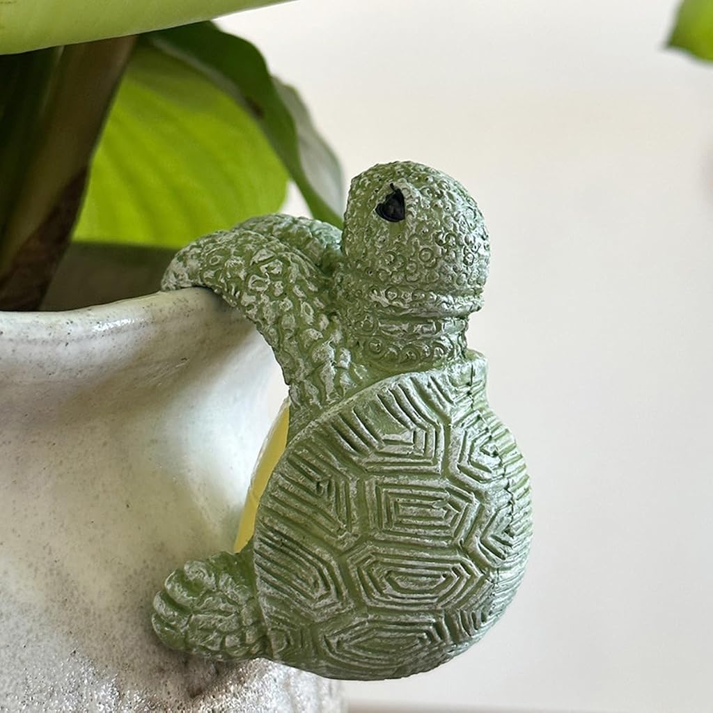 HASTHIP Resin Turtle Ornament for Planters with Hanging Climbing Design 7x5.5cm | Garden Decor
