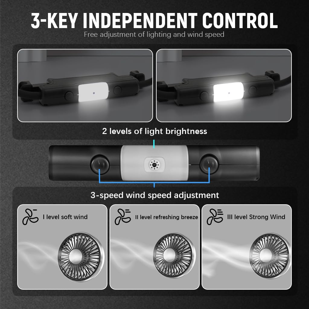 STHIRA Car USB Fan for Back Seat with Dual Head 3 Speed Control and 360° Rotation | Ideal for Cars and SUVs