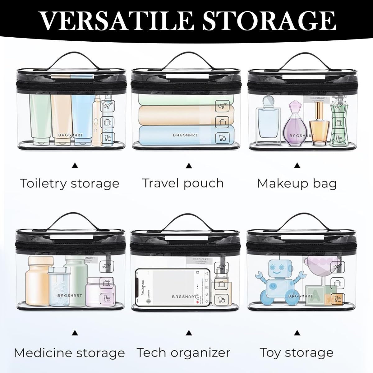 MAYCREATE Makeup Pouch for Travel and Daily Use with Secure Zipper Closure | 4.7 in PU Leather Bag