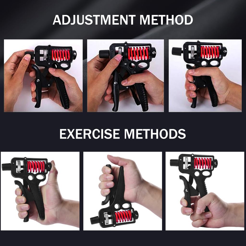 Proberos Hand Grip Strength Trainer for Finger and Forearm Workouts with 5–165 kg Adjustable Resistance | Ergonomic Alloy Steel Handles