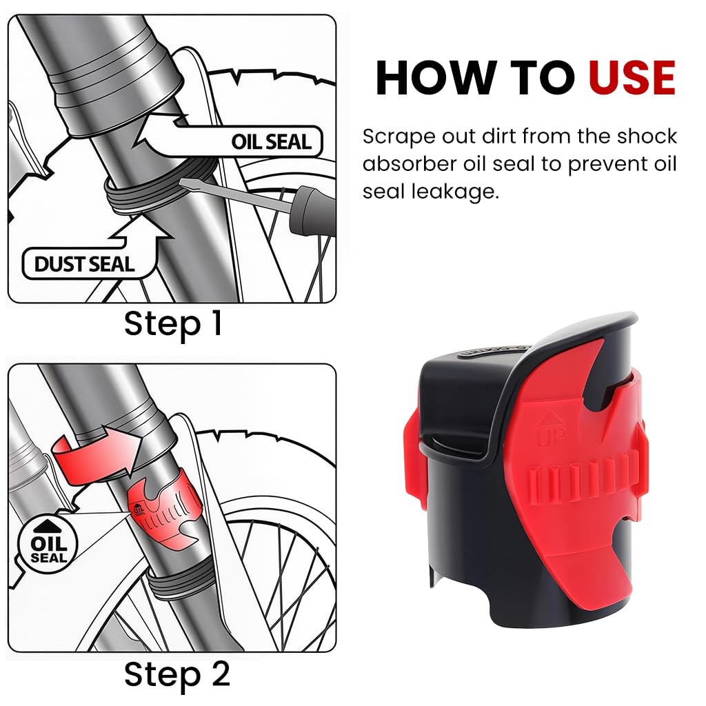 STHIRA Motorcycle Fork Seal Cover for 45‑55mm Front Shocks with Dual‑Pack Cleaning Tool | Prevents Seal Leakage and Extends Fork Life