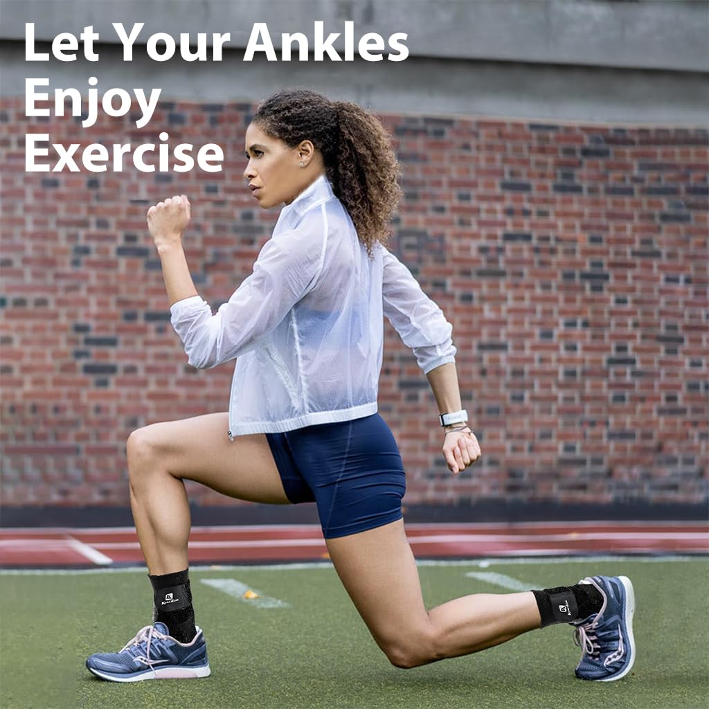 PROBEROS Ankle Compression Brace for Injury Prevention with Adjustable Support Strap | Breathable Pain Relief for Men and Women