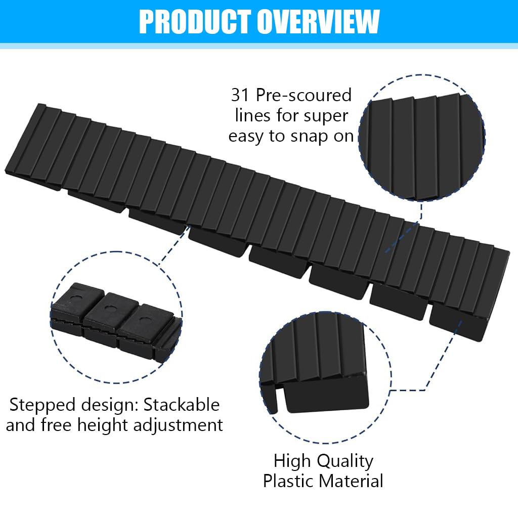 HASTHIP Furniture Leg Cap Anti Slip Shims 40 Pcs with 3.9 in Length | Recycled Plastic Leveling Pads