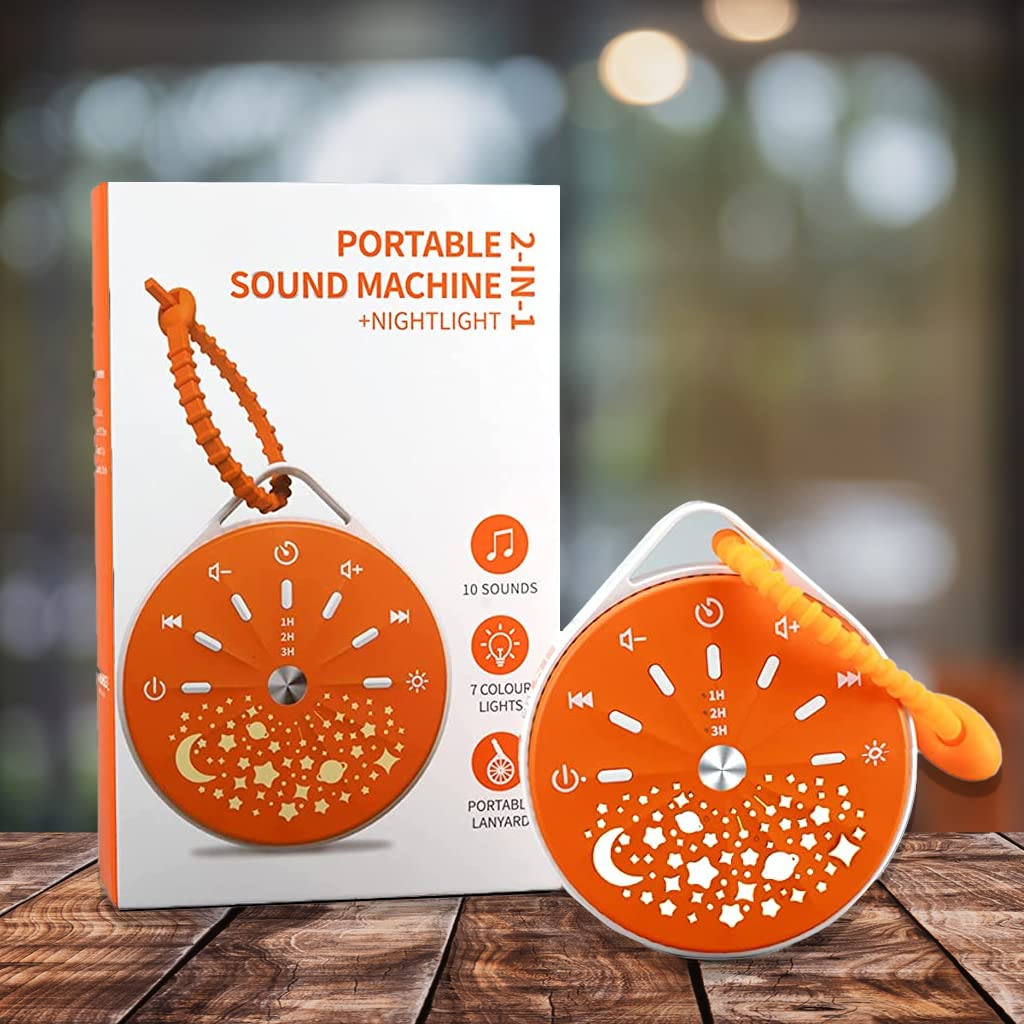 HANNEA White Noise Machine for Baby with 10 Soothing Sounds and 7 Color Star Light | Auto Off