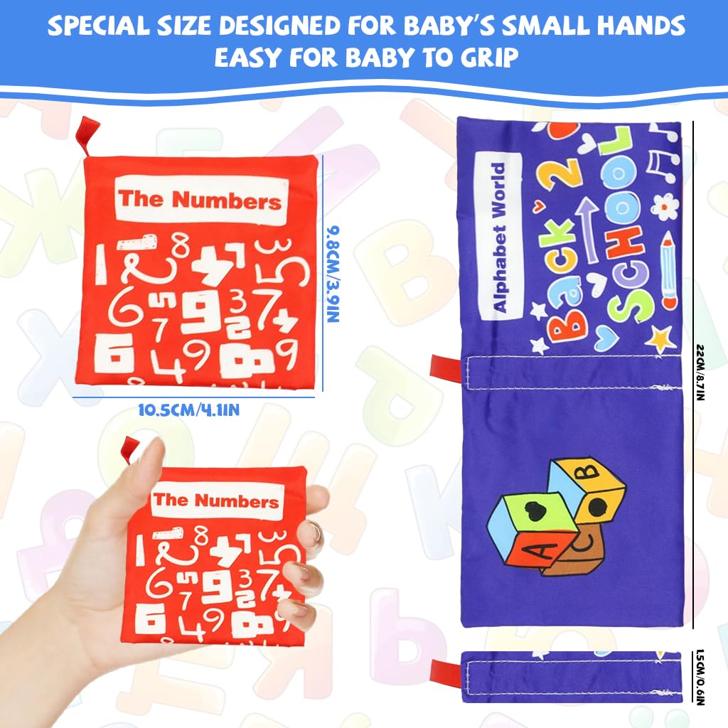 SNOWIE SOFT Cloth Books for Babies 6PCS with Crinkle Pages and Waterproof Design | Early Learning Toy