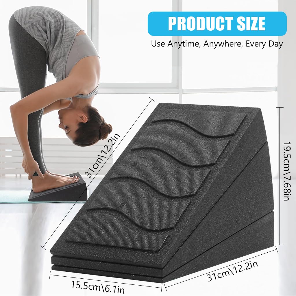 Proberos Squat Wedge Set of 3 for Squats and Calf Stretching with 8.5°–34° Adjustable Tilt | Non Slip EPP Blocks for Safe Strength Training