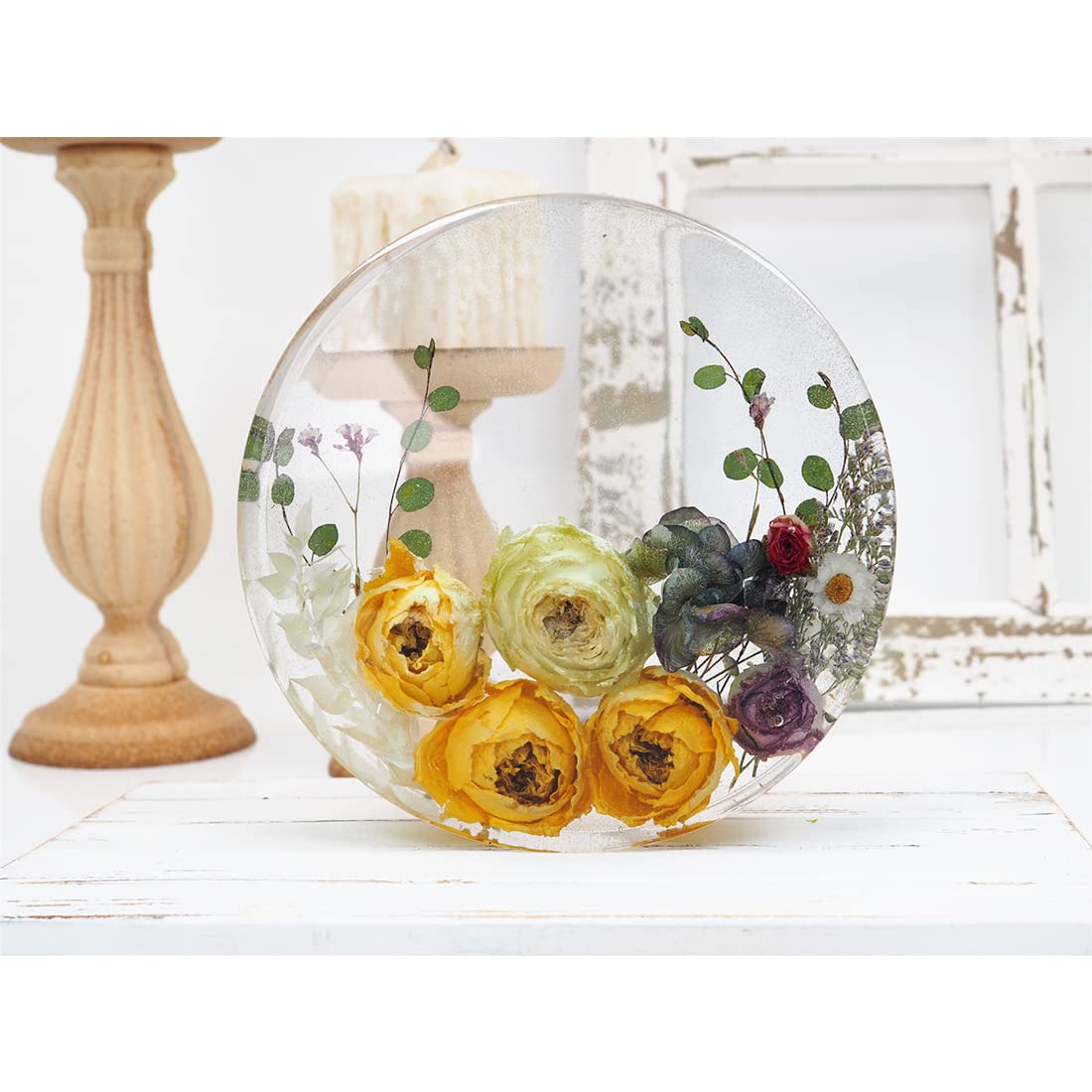 HASTHIP Round Resin Mold for DIY Scented Candles and Soap Decor 22.6×5.1cm Silicone Mold