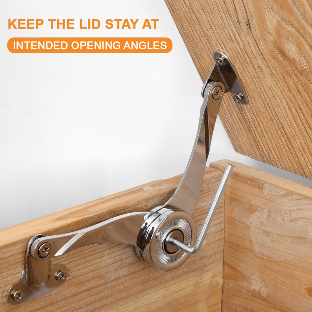 Serplex Gas Spring Door Hinge for Cabinet and Desk Lid with Soft Closing Support 2PCS