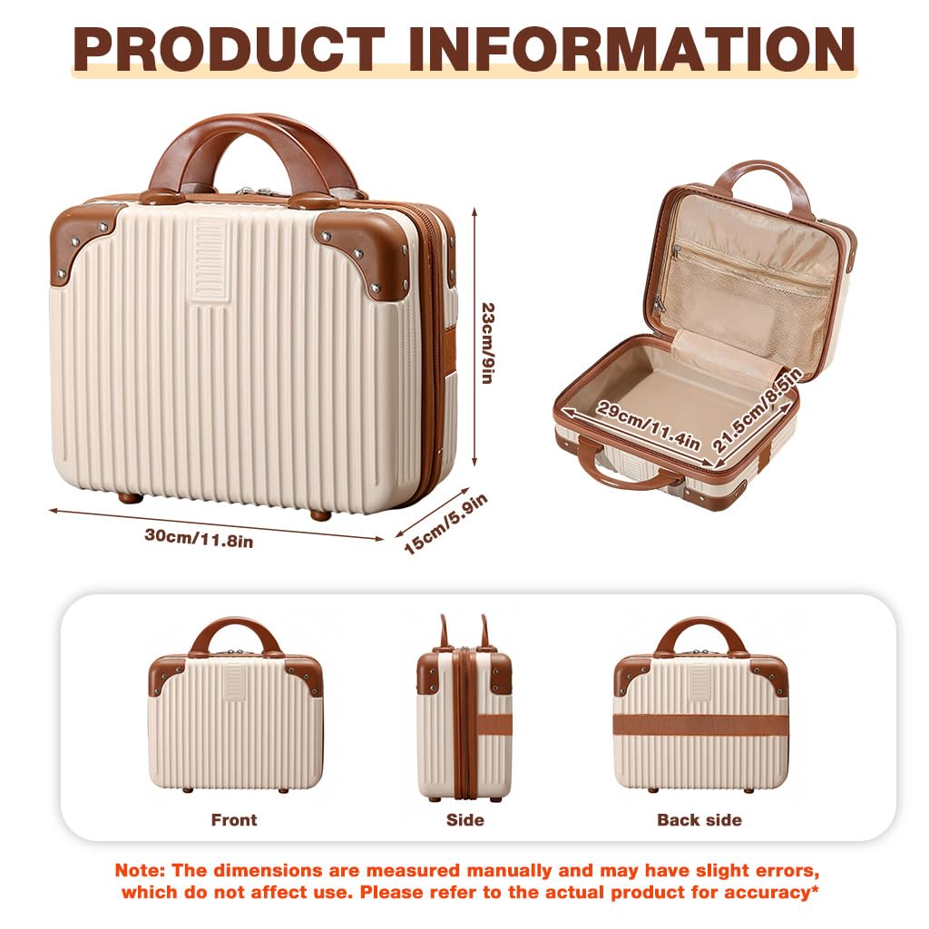 MAYCREATE Makeup Bag for Travel with 30x22x15cm Hard Shell Waterproof Zip-Up Case | 14 Inch Carry-On