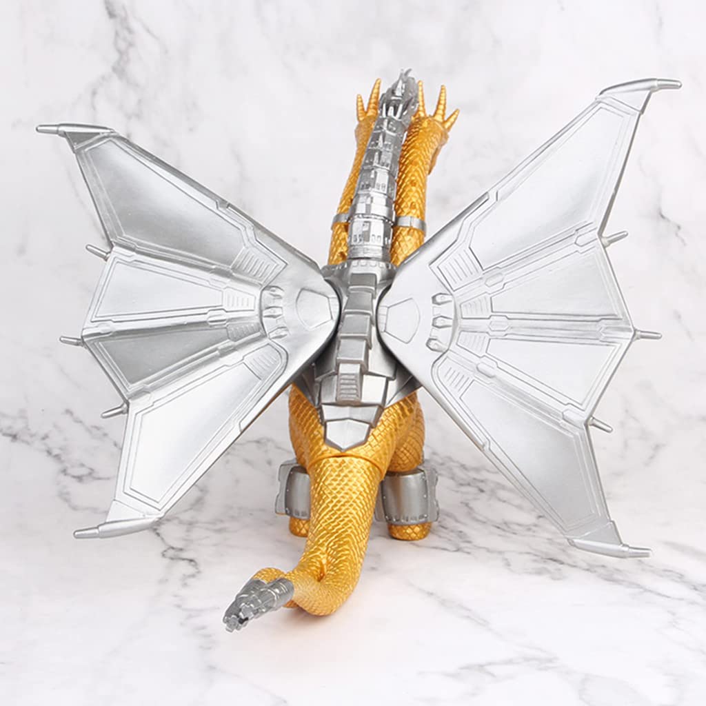 PATPAT  Godzilla Toys 7'' Monsters Classic King Ghidorah Mechanical 3 Head Dragon Vinyl Big Action Figure Ghidorah Collectible Model Dinosaur Toys for Kids