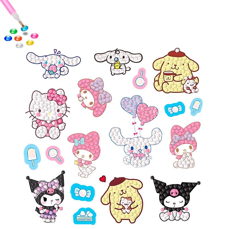 PATPAT® Cartoon Diamond Art Painting Sticker Kits for Kids-Cartoon Diamond Gem Stickers