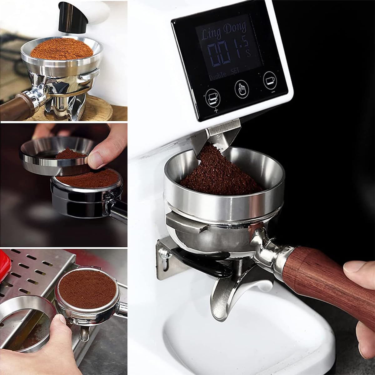 Supvox Portafilter Powder Ring for Espresso | 51mm Magnetic Stainless Steel 2PCS Accessory