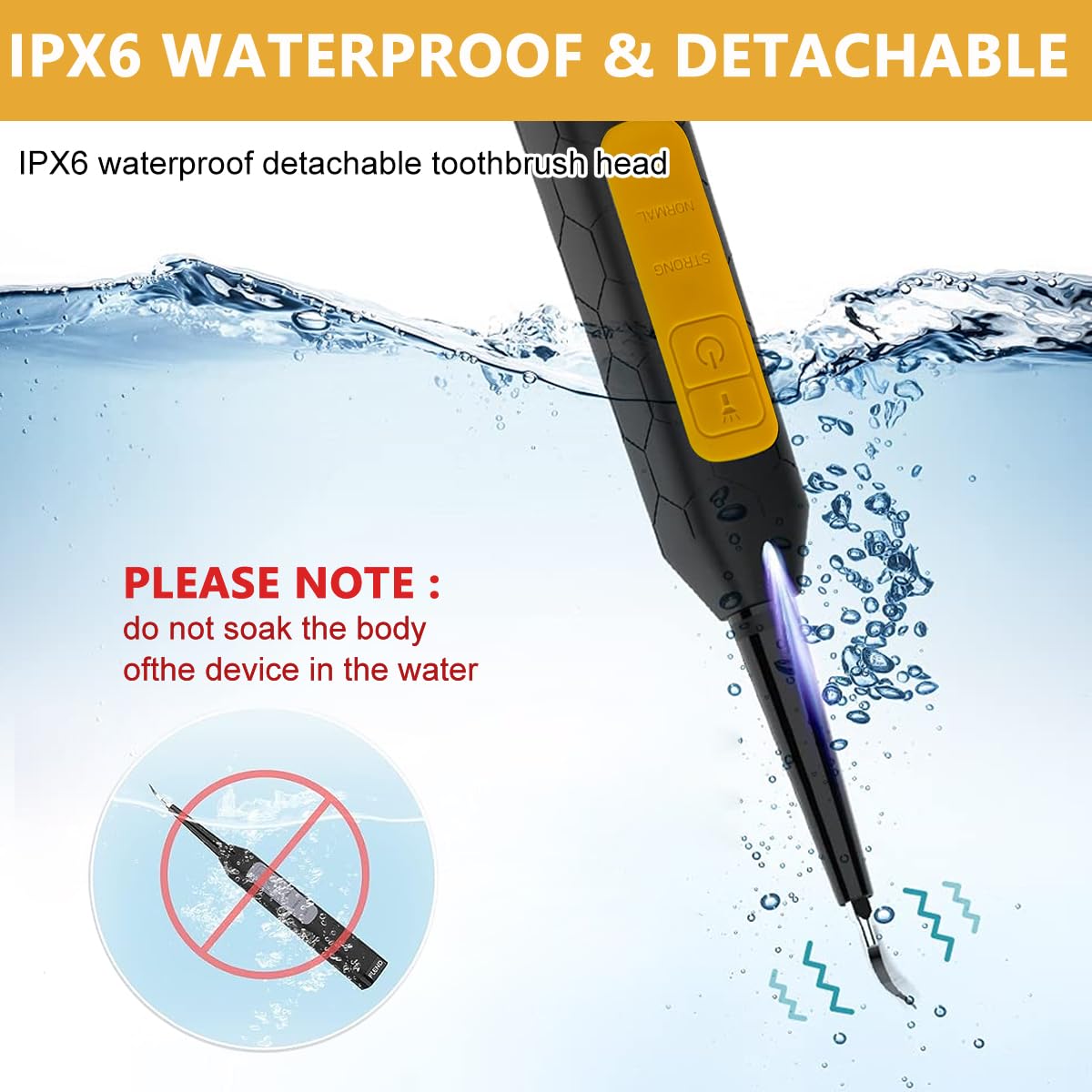 HANNEA Plaque Remover for Teeth with LED Light and 3 Modes featuring 2 Heads | USB Rechargeable