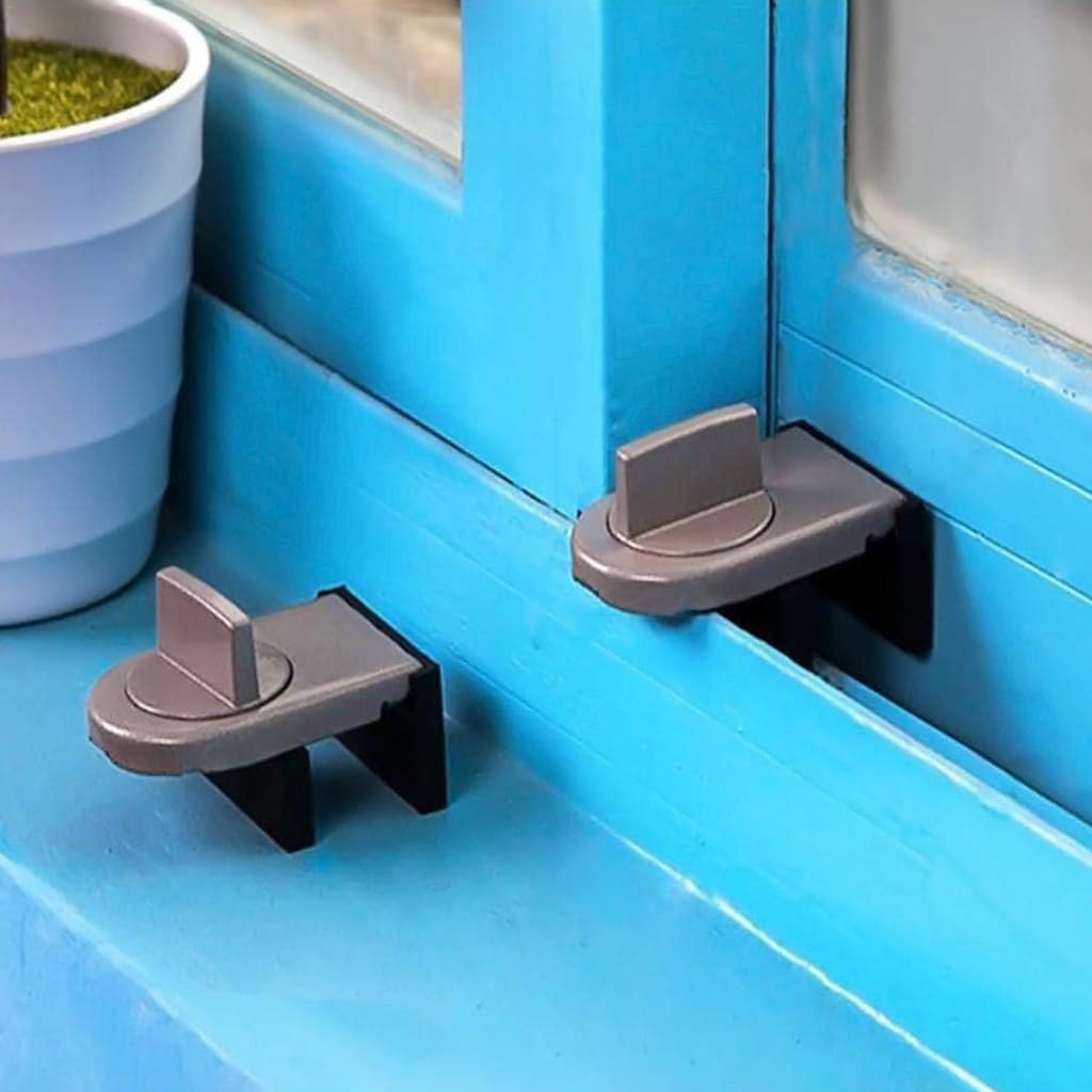 HASTHIP Sliding Window Lock for Home with Twist Knob and Aluminum Alloy Build | 4Pcs Set