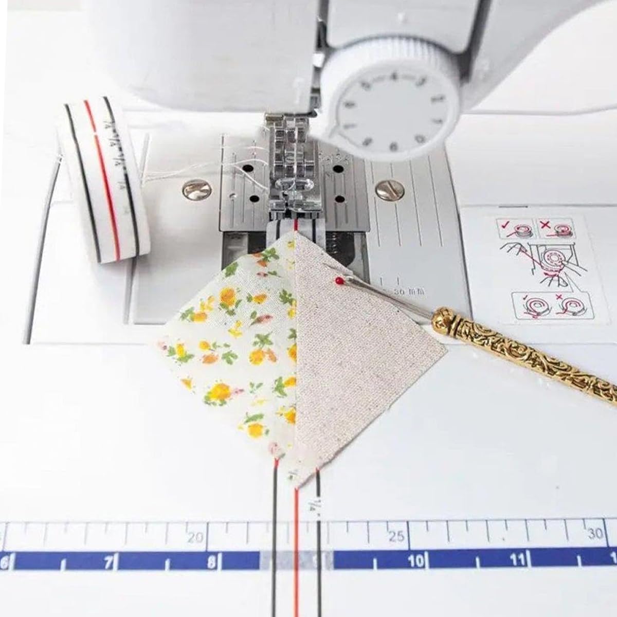 HASTHIP Diagonal Seam Tape for Sewing with 1/4 Inch Guide Line 10 Yard Roll | Easy Removal