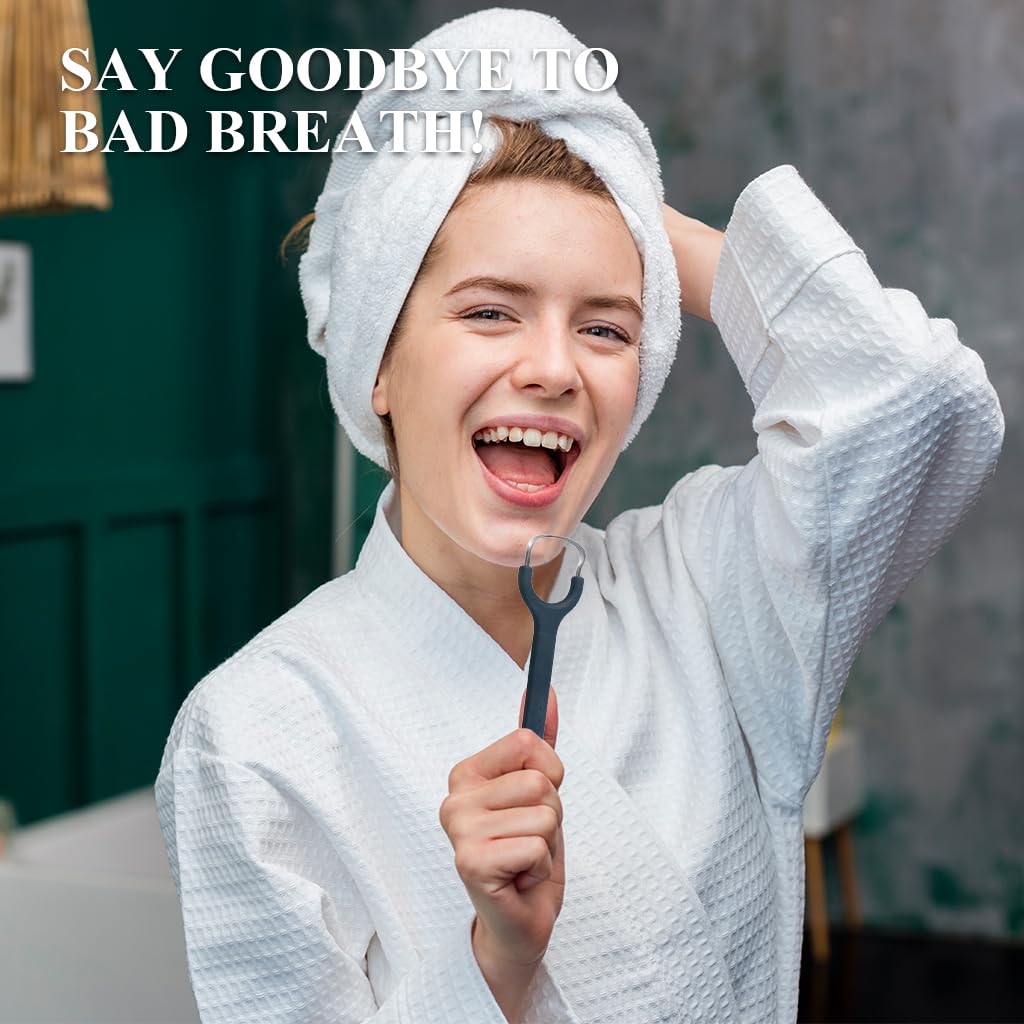 HANNEA Tongue Cleaner for Adults and Kids with Anti Slip Handle | 3PCS Stainless Steel Scraper