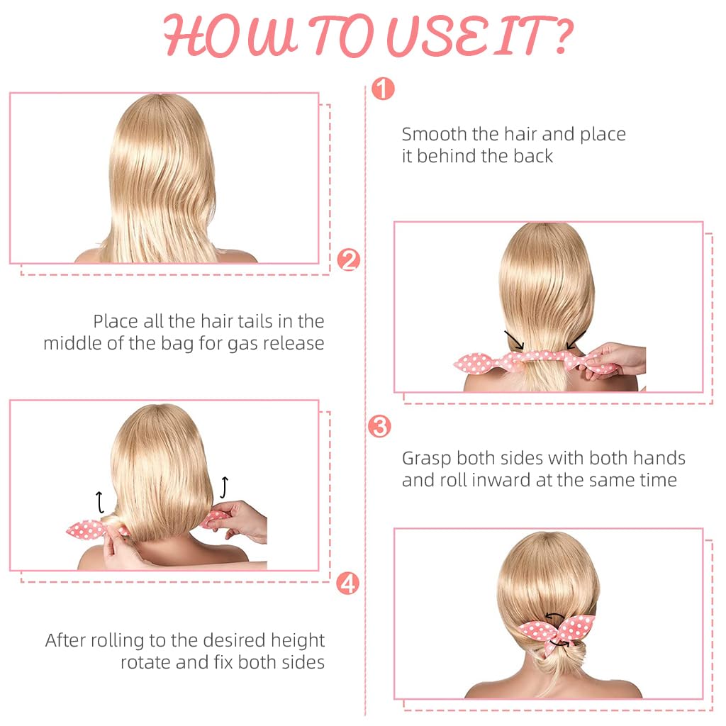 Venzina Hair Bun Accessories for Effortless Updos with Hidden Wire and Polka Dot Print | 5 Pcs Set