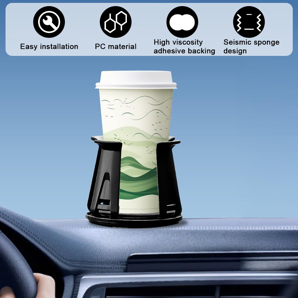 STHIRA Car Cup Holder for Dashboard Desk and Home featuring Self Adhesive Anti Slip PU Design