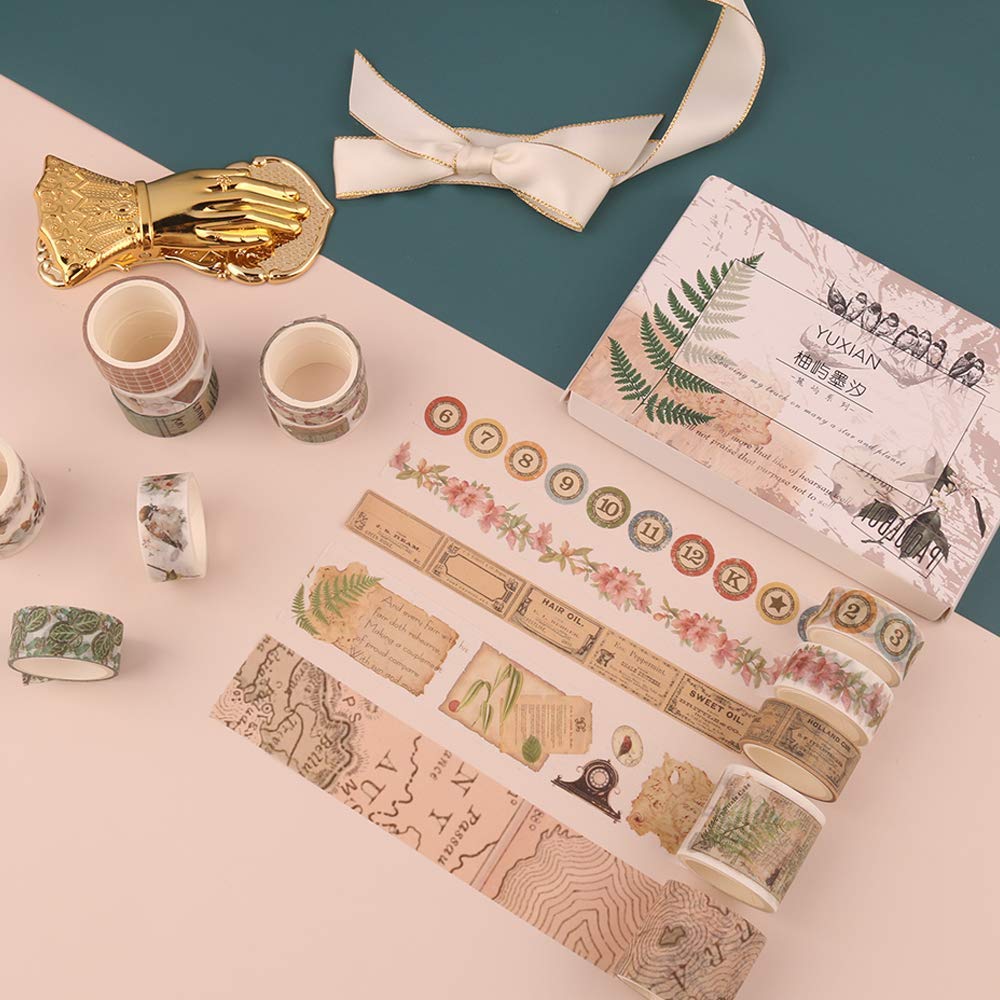 HASTHIP Washi Tape Set for DIY Crafts and Journals with 20 Rolls 3m Each | Vintage Designs