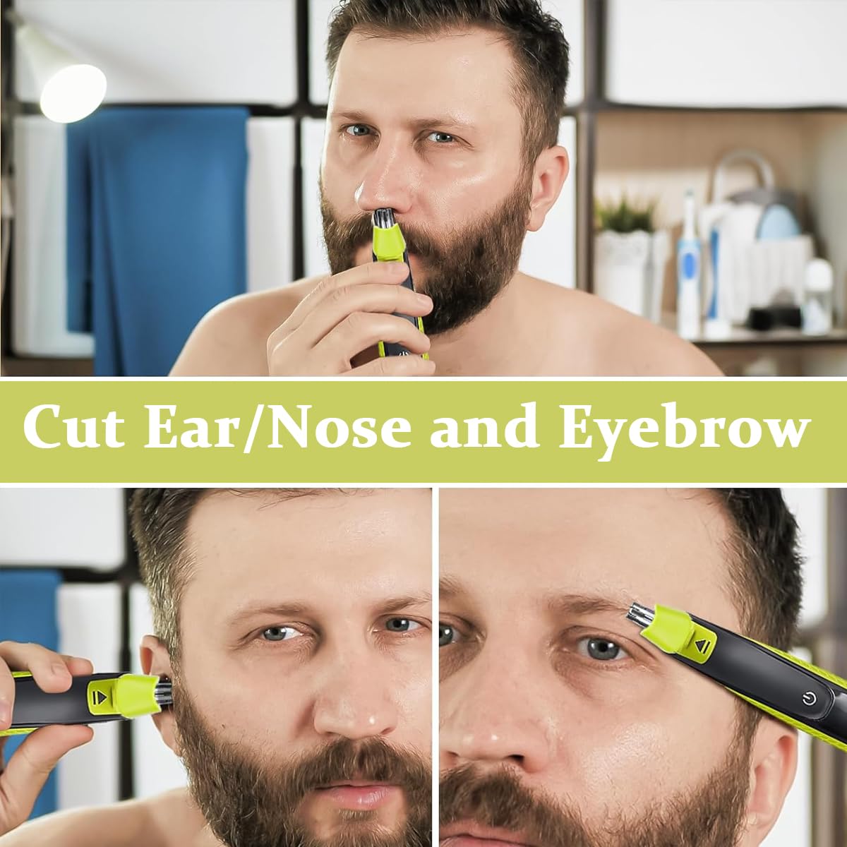 ZIBUYU Nose Hair Trimmer Replacement Blades with 360° Dual Blade System | 2 pcs Stainless Steel Heads for Philips Norelco OneBlade