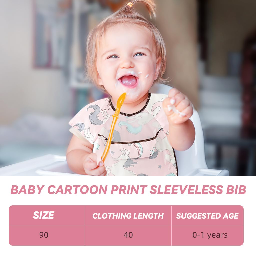SNOWIE SOFT Baby Bib for Summer Feeding with EVA Waterproof Jacket and Cotton Liner | 2PCS