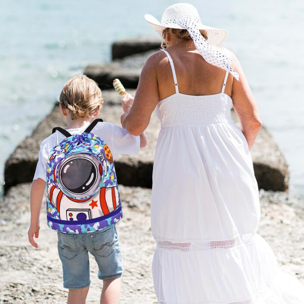 Proberos Swimming Bag for Kids with 32.5x39cm Capacity featuring Shoe Compartment & Waterproof Pouch