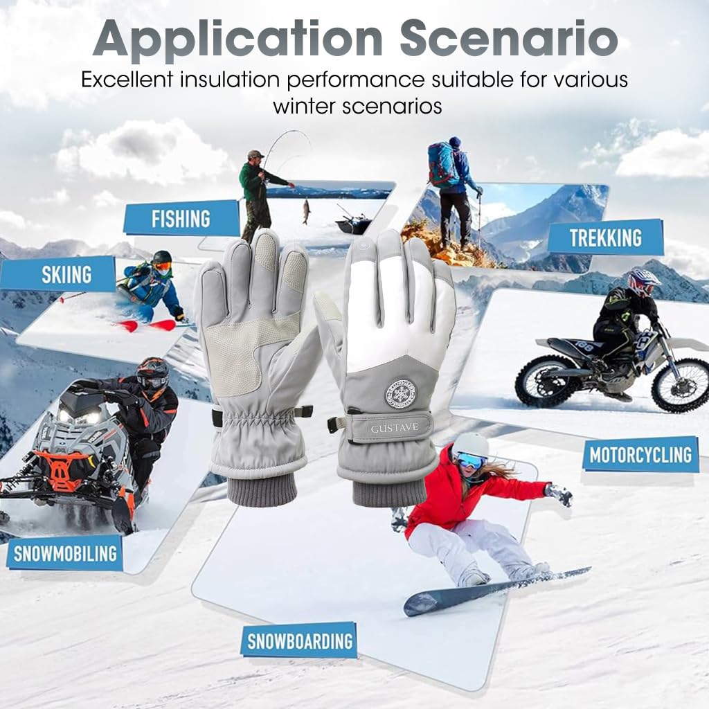 GUSTAVE Winter Gloves for Women with Touch Screen Fingertips and Anti Slip Palm | 26cm Length