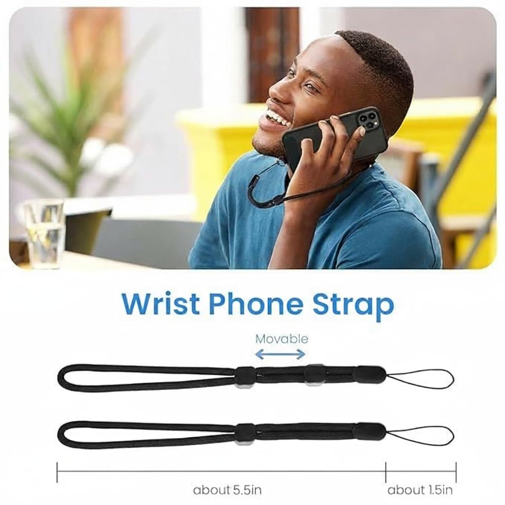 ZORBES Phone Lanyard for Mobile with 2 Self Adhesive Inserts and Adjustable Nylon Strap | Wrist and Neck Carry Set