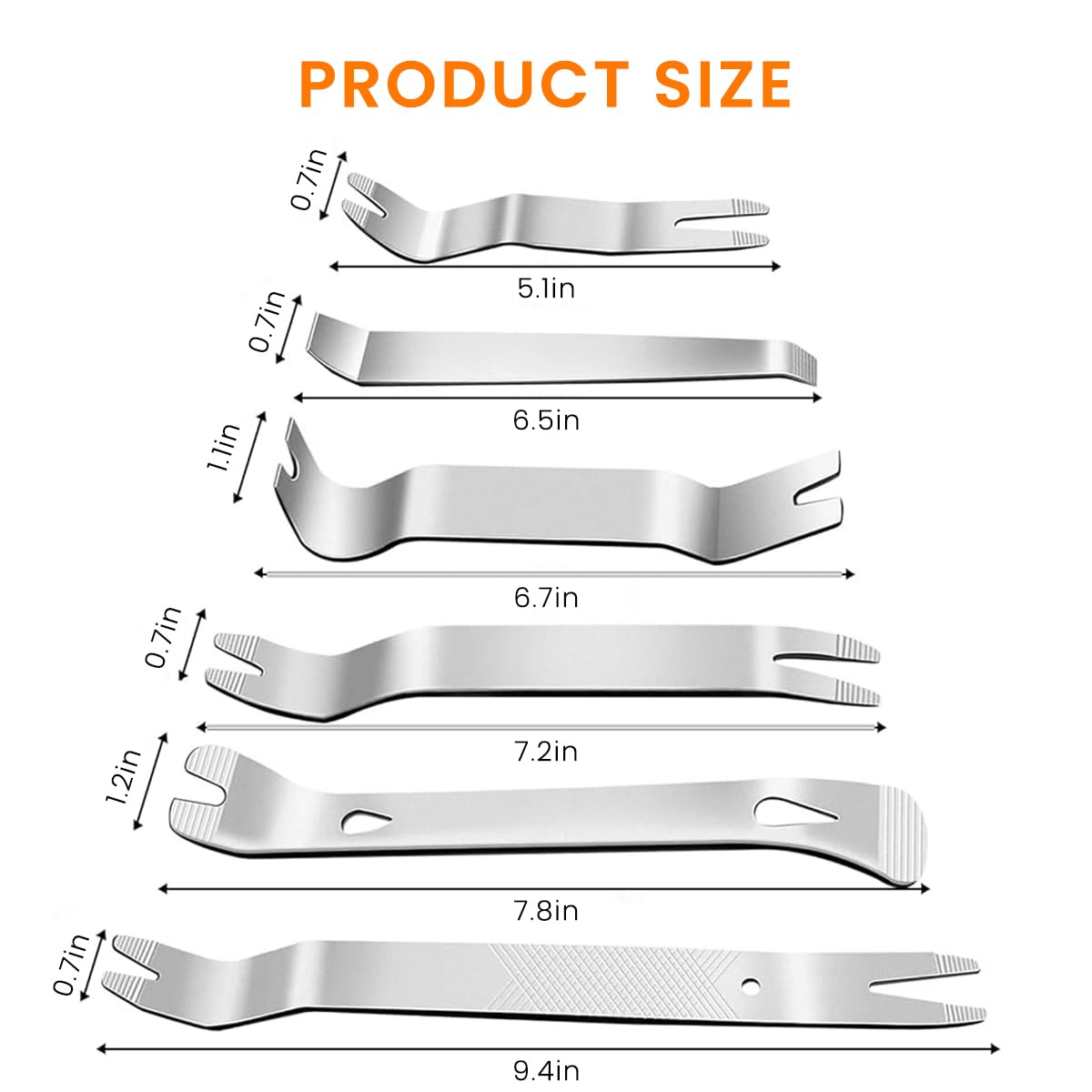 STHIRA Panel Removal Tools Set for Car Trim and Stereo with 6Pcs Dual Head Stainless Steel