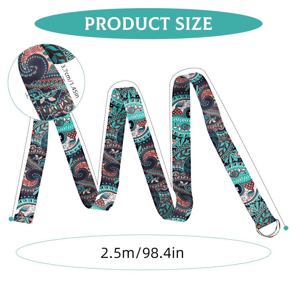 Proberos Yoga Belt for Posture & Flexibility with Dual D Ring Buckle 2.5m Cotton Strap