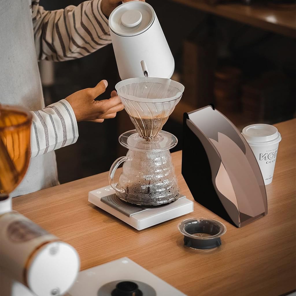 Supvox Coffee Filter Holder for #1 #2 #4 Cone Filters with Moisture-Proof Lid | Acrylic Organizer