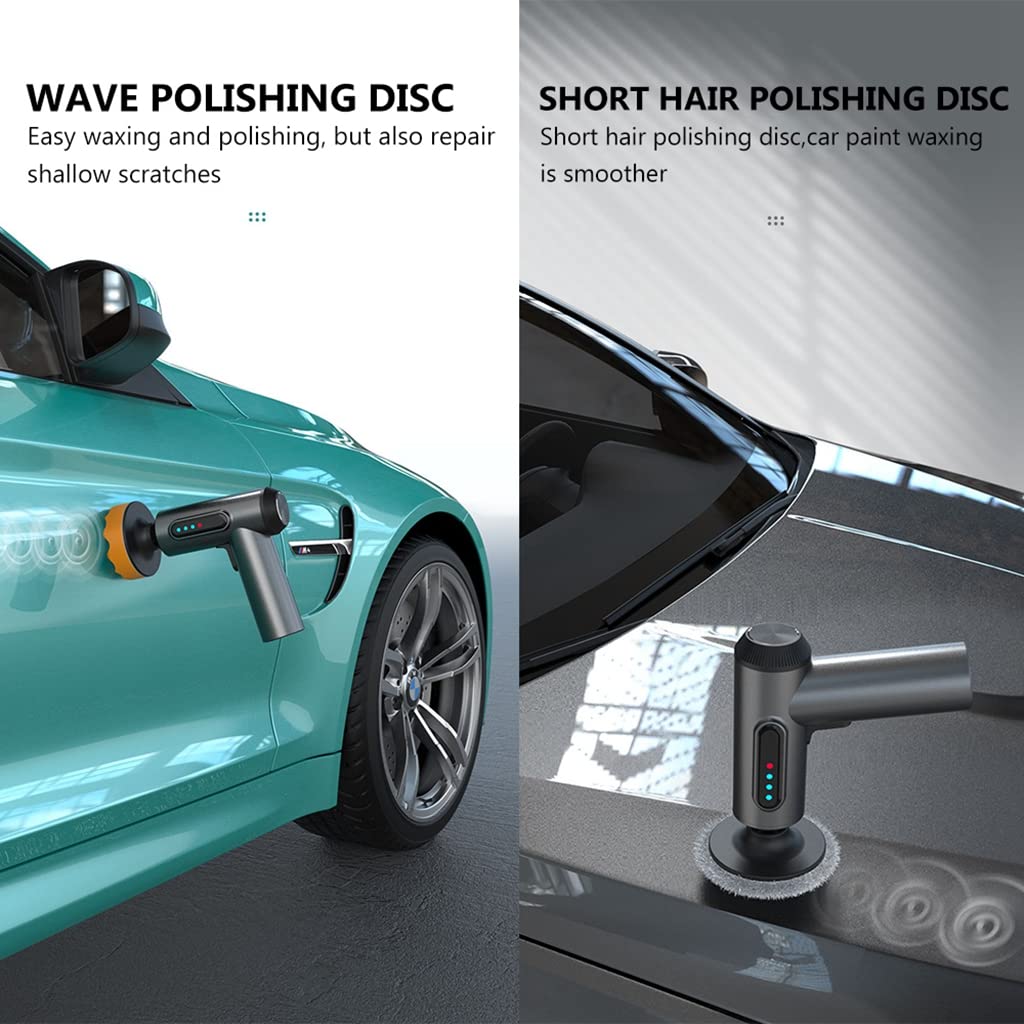 Serplex Cordless Electric Car Polish Machine for Waxing with 2000RPM Motor and 3 Pads | USB Rechargeable