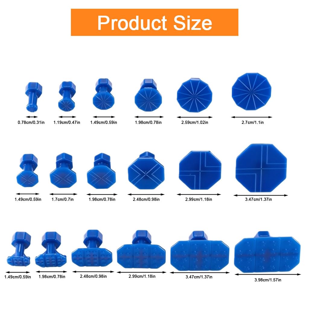 STHIRA Car Dent Repair Tool Kit for Vehicle Dent Removal with 18 Pads & Alloy Puller | Includes Hot Glue Gun and Scraping Tool