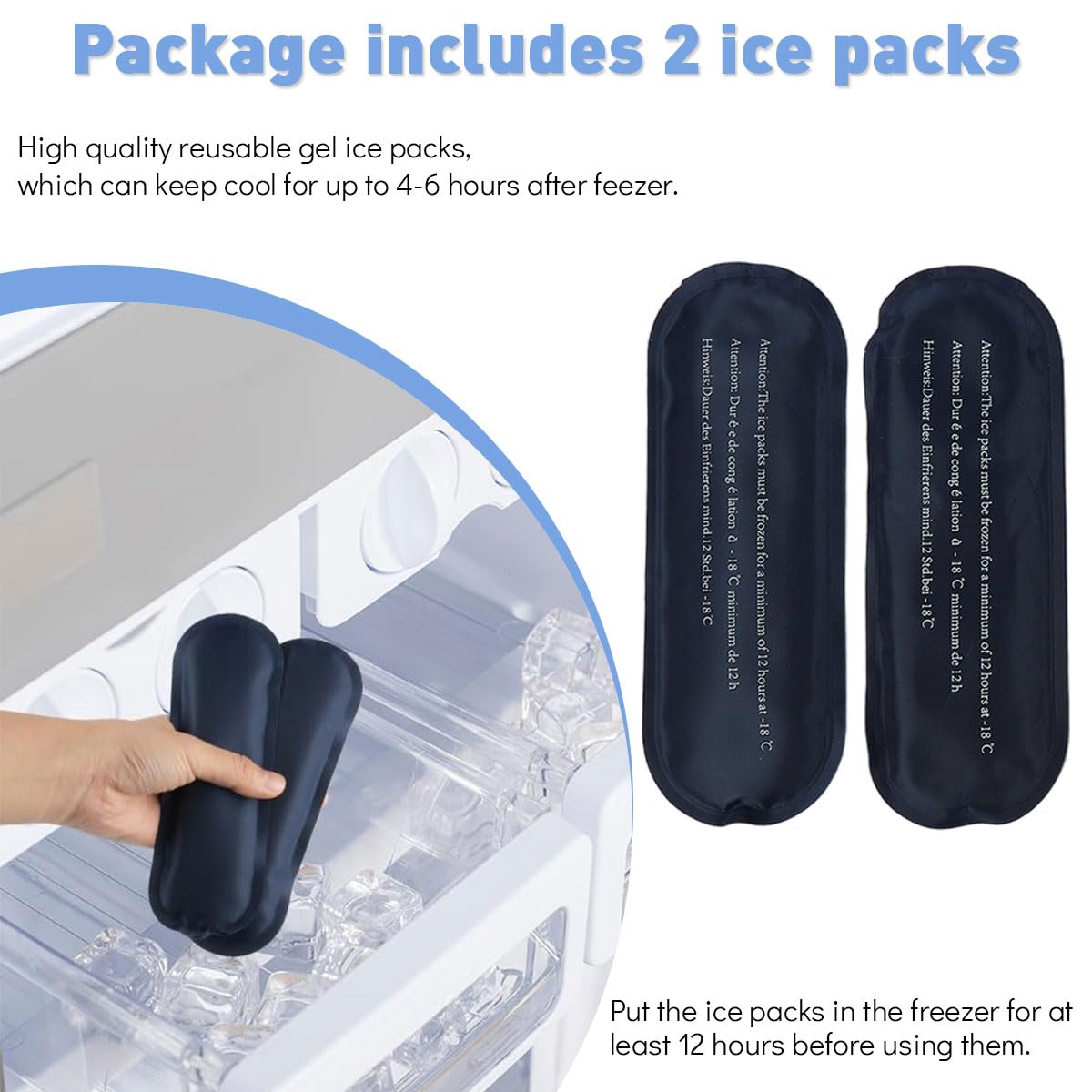 HANNEA Insulin Cooler Travel Case for Trips with 2 Ice Packs 20.5x7x4.5 cm | Hard EVA Shell