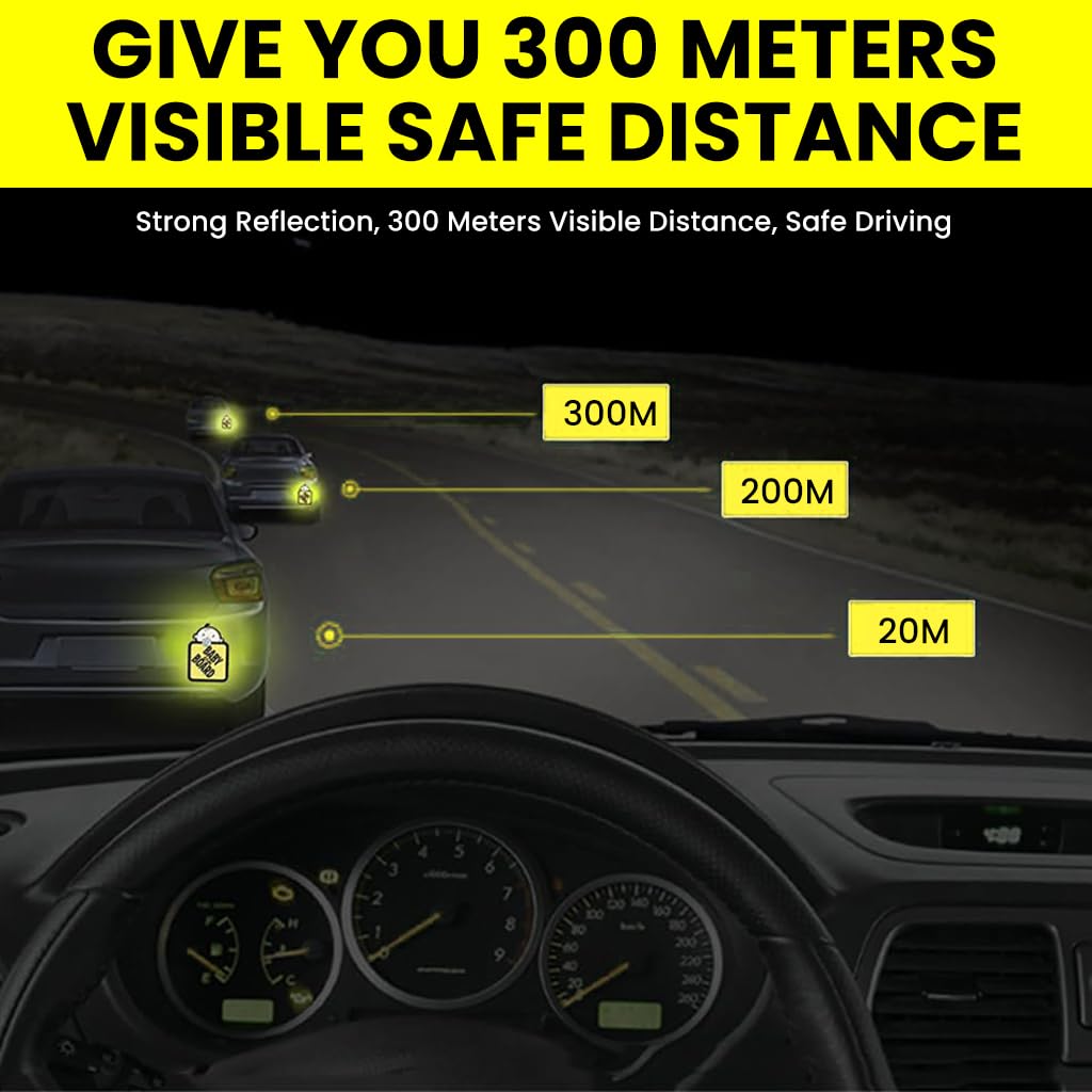 STHIRA Baby on Board Sticker for Cars featuring 2 Pack 10cm Reflective Waterproof Vinyl | Safe Travel in India