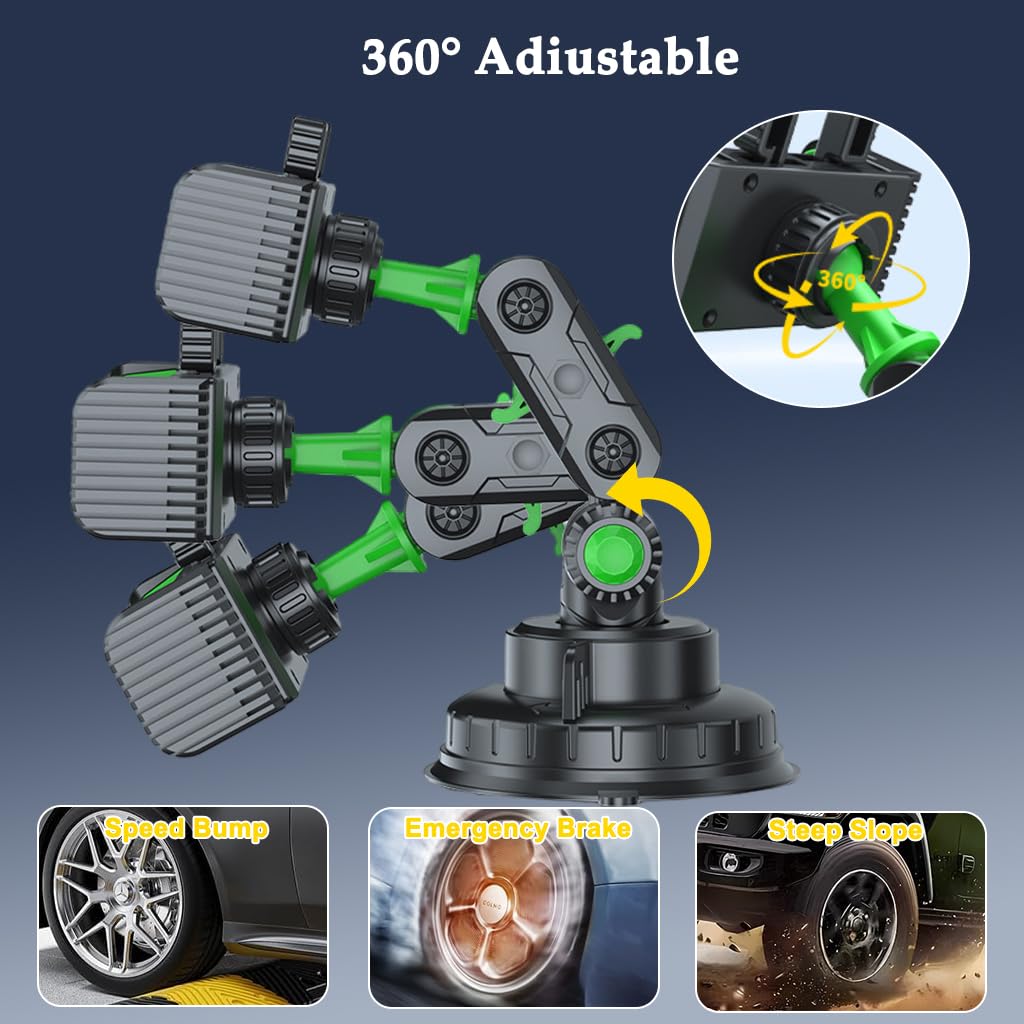 STHIRA Car Phone Holder for Windshield and Dashboard with 360° Rotation | PVC Mount