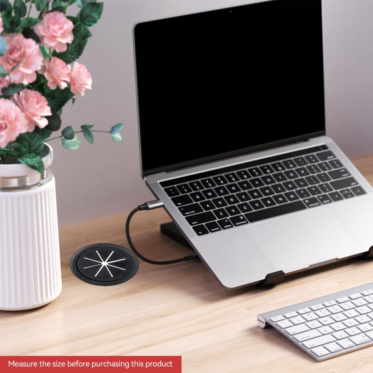 Serplex Desk Grommets for Cable Management 6 pcs 2 inch Rubber Round Covers | Office Setup