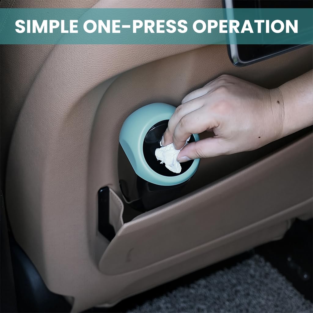 Zibuyu Car Trash Can for Vehicle and Home with Removable Lid featuring 15x9x6cm Blue ABS | Fits Cup Holder and Door Pocket