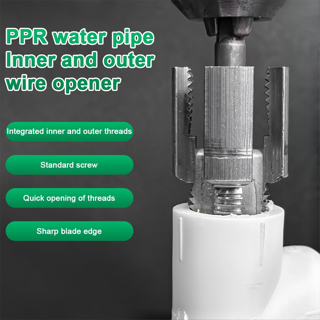 Serplex Pipe Threading Die Heads for Electric Drill with Dual Size 1/2 and 3/4 NPT | Aluminum Alloy Plumbing Set