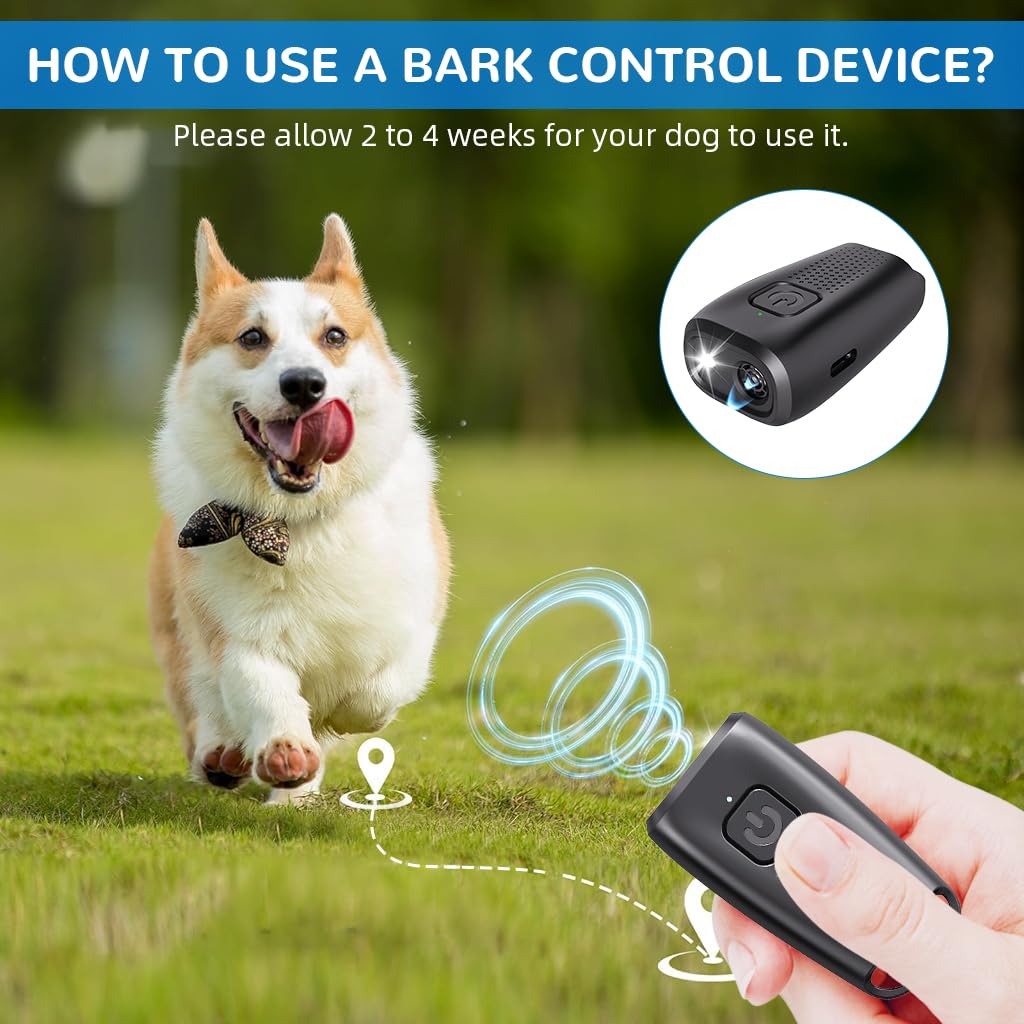 Qpets Ultrasonic Bark Guard for Dogs with 40kHz Safe Sound and USB Rechargeable Design