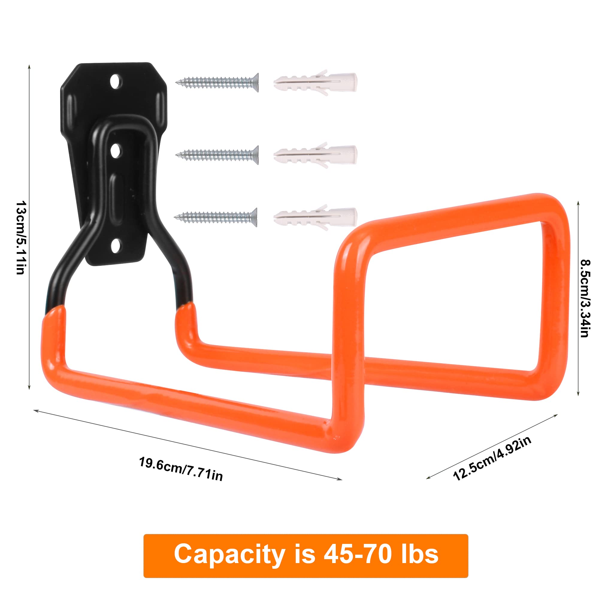 HASTHIP Metal Garden Hose Holder for Wall Mount with Screw Attachment | 2Pcs Orange