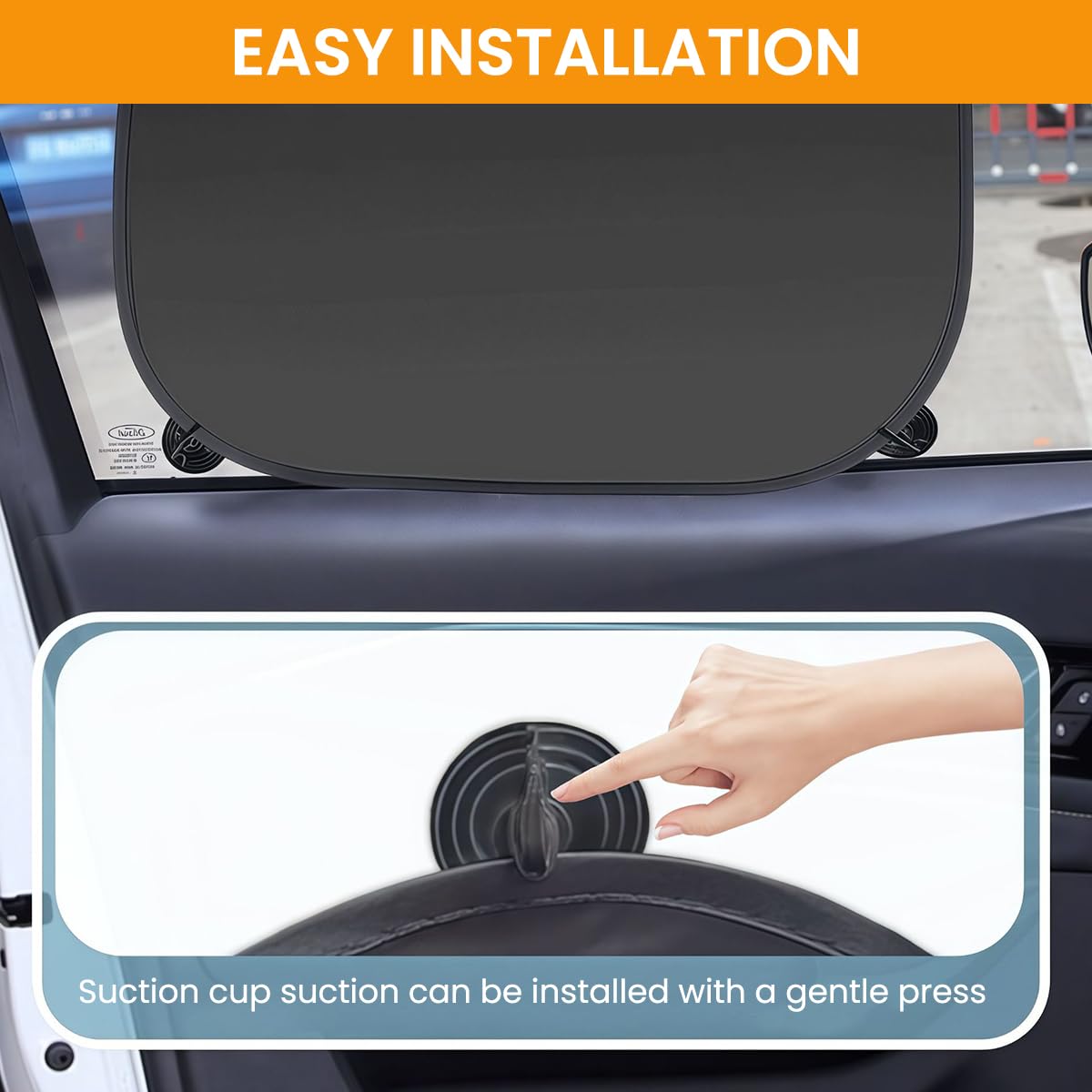 STHIRA Car Window Sun Shade Protector for UV Protection with Suction Cups | 4Pcs 45×37CM Dual-Sided Mesh and Titanium Silver Cloth