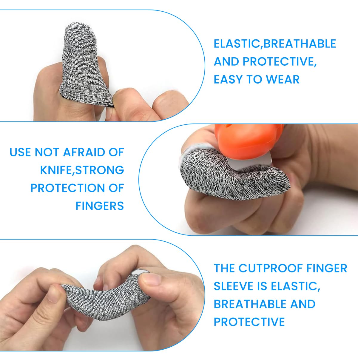 Supvox Finger Cots for Kitchen and Sculpture featuring 90PCS Five Stage Cut Resistant HPPE Fabric